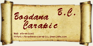 Bogdana Čarapić vizit kartica